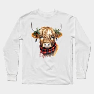 Christmas Highland Cow Long Sleeve T-Shirt